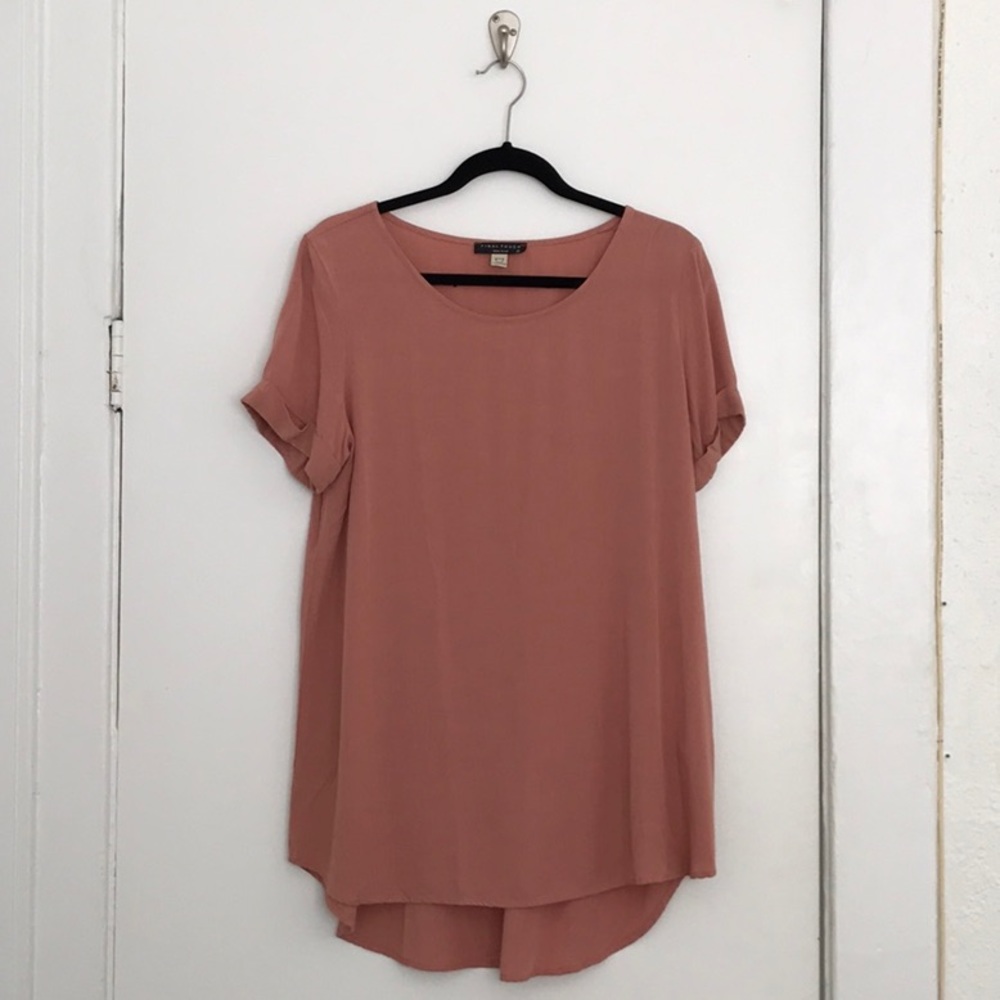💕 Dark Coral Hi Low T-Shirt Dress